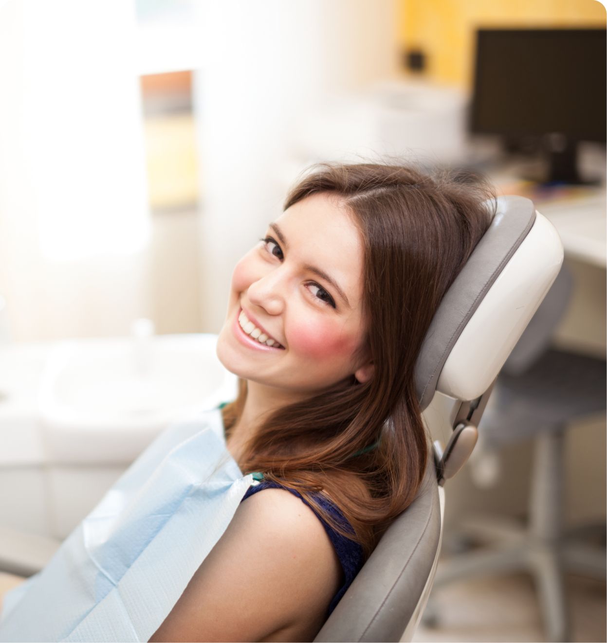 dentists patient in an examination chair